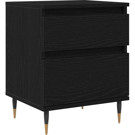 Maison Exclusive - Armadio da Notte Rovere Nero 40 x 35 x 50 cm Legno multistrato