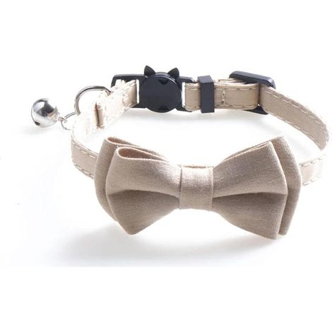 Collier pour chat avec clochette, nœud papillon, fermeture rapide de sécurité, réglable, pour animaux de compagnie et chatons (1/5)