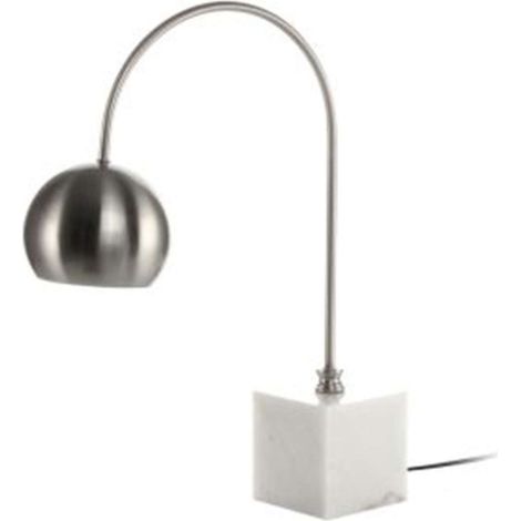 Lampe à Poser en Marbre "Bella" 58cm Argent & Blanc (1/4)