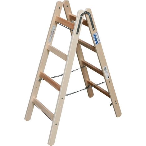 Krause Stabilo Holz Doppelleiter 2x4-2x12 Klappleiter Stehleiter Holzleiter