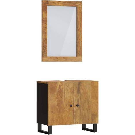 Maison Exclusive - 2-tlg. Badmöbel-Set Massivholz Mango