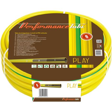 TUBO 3/4" POLLICE ACQUA IRRIGAZIONE PER GIARDINO PLAY 3 STRATI GIALLO 50 METRI