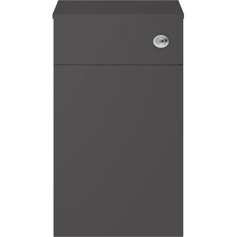 Nuie Athena Back to Wall WC Toilet Unit 500mm Wide - Gloss Grey