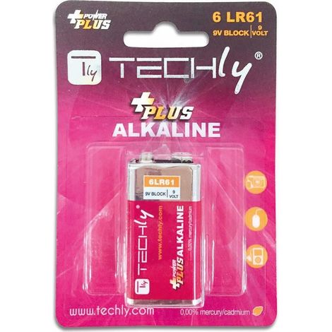 Techly Blister 1 Batteria Power Plus Alcalina 6LR61 9V (1/2)