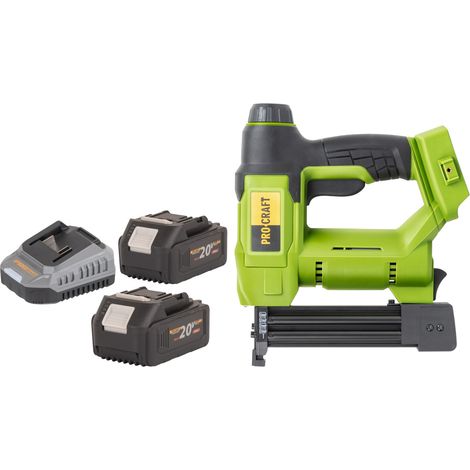 Procraft PEH20 Akku Tacker 20 V 15 - 32 mm + 2x Akku 4,0 Ah + Ladegerät