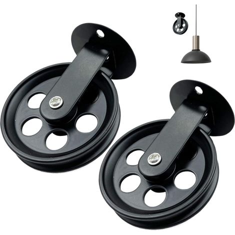 Poulie générique pour suspension, 2 poulies de levage avec crochets de plafond, poulies de levage murales et de plafond pour suspensions (1/5)