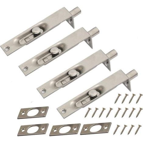 2 Pairs Heavy Duty Stainless Steel Lever Door Locks for Primary and Secondary Doors, Double Sided Security Door Latch (4 Inch) (1/5)