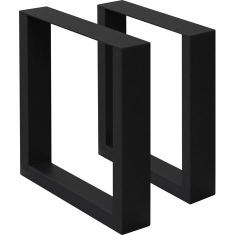 ECD Germany Set 2 Gambe per Tavolo in Acciaio Nero Struttura Telaio per Panca 30 x 43 cm Design Stile Industriale Piedi Tavolino da Salotto Base Cornice Rettangolare Guide in Metallo per Panchine (1/5)