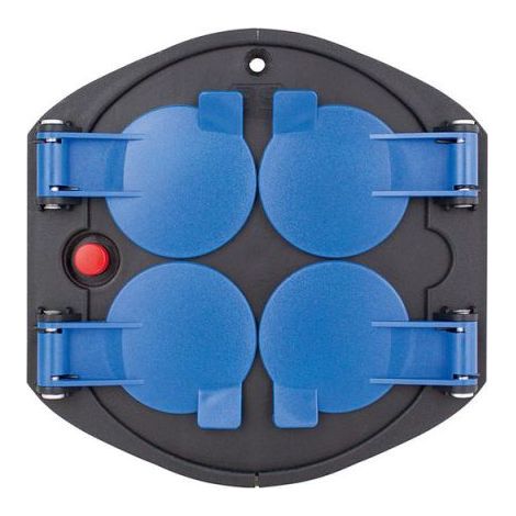 4-fach-Steckdoseneinsatz mit Thermoschutzschalter blau IP20