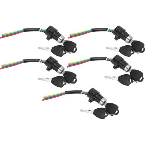 Ensemble de 5 verrous de porte électriques pour vélos et scooters électriques, alimentation et interrupteur à clé (1/5)