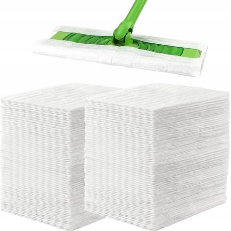 160 paños desechables para suelos, Blancos, 20x30cm, Material no tejido antiestático, Para suelos de madera y baldosas (1/5)