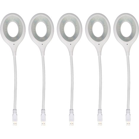 Lot de 5 veilleuses USB à commande vocale, 3 couleurs, protection oculaire, petites lampes intelligentes pour maison, chambre, bureau, blanc (1/5)