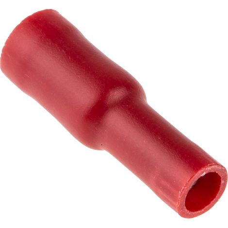 Cosse cylindrique à sertir RS PRO Isolé Femelle, Rouge 16AWG 1.5mm² 22AWG 0.5mm² Enveloppé