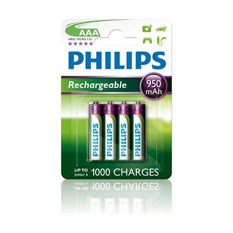 Philips HR03 Batteria ricaricabile Ministilo (AAA) NiMH 900 mAh 1.2 V 4 pz. (1/4)