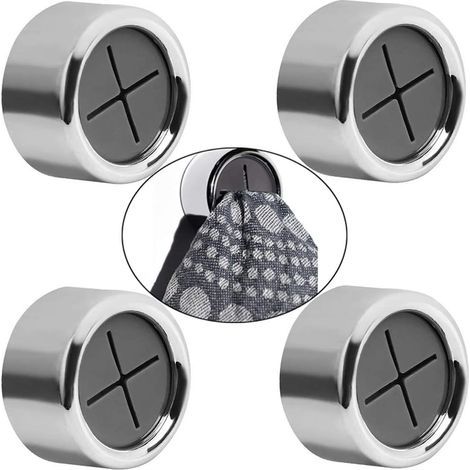 Set di 4 fermagli per asciugamani, fermagli autoadesivi, non richiedono foratura, porta asciugamani autoadesivi per bagno, cucina e casa (4 pezzi) (1/5)