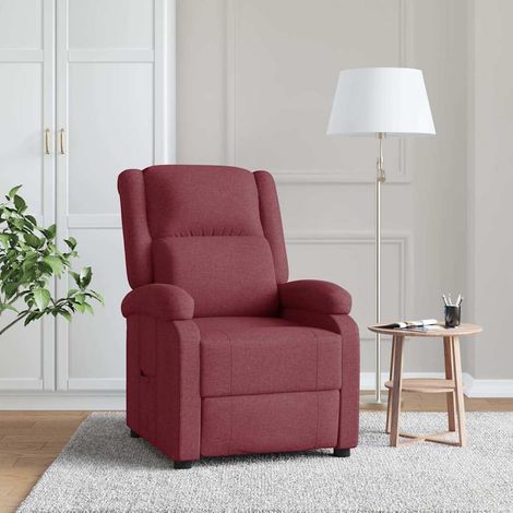 vidaXL Sillón reclinable de tela rojo tinto (1/5)