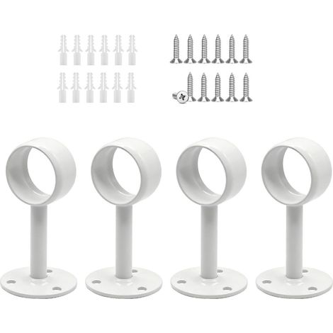 Stainless Steel Curtain Rod Brackets, 4 Pieces (1/5)