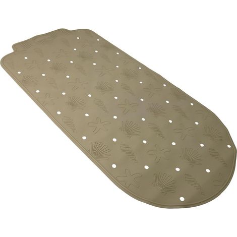 Tappeto tappetino con fondo ventose antiscivolo per vasca da bagno beige prodotto interamente in ITALIA CON PLASTICA PROFUMATA (1/5)