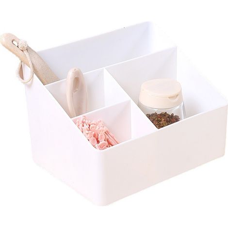 Boîte de rangement trapézoïdale multifonction, pour télécommandes, pinceaux de maquillage et fournitures de bureau, design simple, dimensions 19x14x13 cm (1/4)