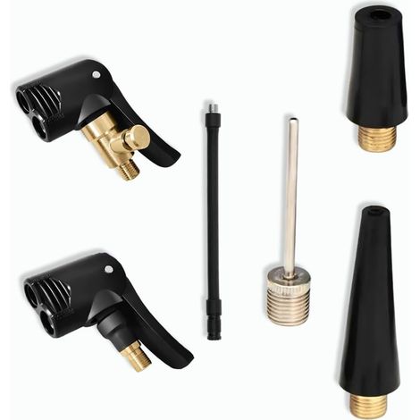 6 Pièce Adaptateur de Valve Pneu Voiture, Tube d'extension de gonfleur de Pneu, Embout de Gonflage Laiton,Adaptateur Schrader Presta, pour Voiture de Moto de vélo (1/5)