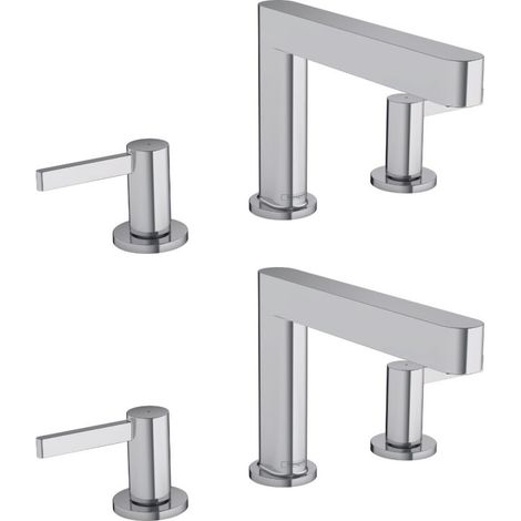 HANSGROHE Mezclador de lavabo con 3 orificios 110, desagüe Finoris cromado Push-Open