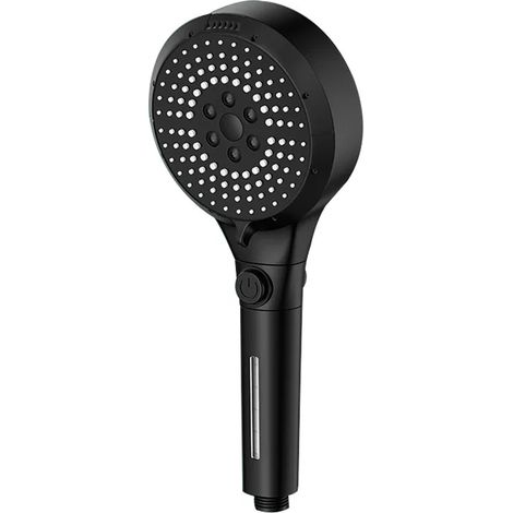 (Noir) Pommeau de douche multi-usages 6 modes avec filtre réglable et déchloration, pour salle de bain et grand débit d'eau. (1/5)