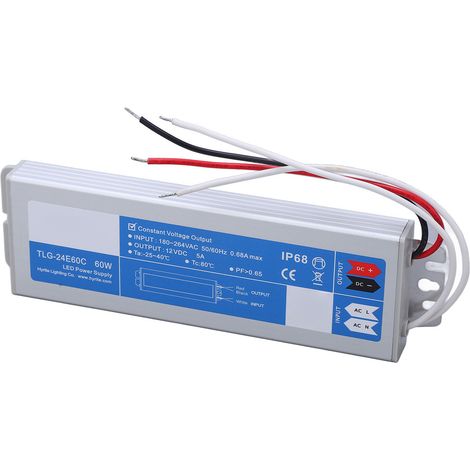 Wasserdichtes LED-Netzteil, Konverter/Treiber, 180–264 V AC Eingang, 60 W Konstantspannung, 12 V DC 5 A Ausgang (1/5)