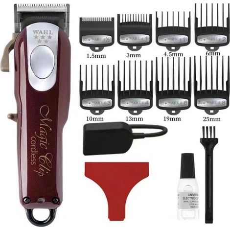 Tondeuse à cheveux sans fil Magic Clip 08148-016, rechargeable, bordeaux