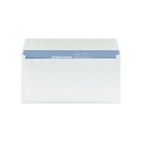 Briefumschlag Premium DIN lang 220 x 110 mm (B x H) ohne Fenster 100g/m² mit Haftklebung Papier weiß 200 St./Pack. (1/4)