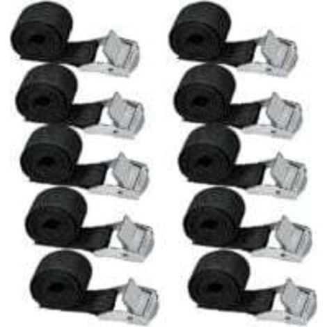 YMYNY 10pcs Sangle d'arrimage 239CM Kit de Fixation pour Moto/ Voiture/ Porte Vélo Sangle de Serrage Charge Maximale 500 kg - Noir sur 1 avis Voir les détails du produit
