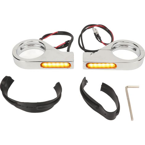 Clignotants de fourche avant, éclairage orange, feux de jour pour CB1000R CB1300 CB600F CBF600, boîtier argenté (1/5)