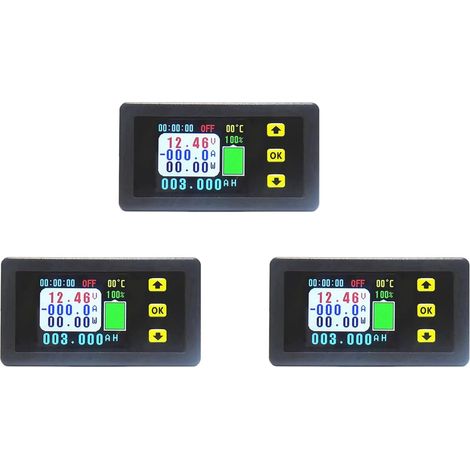 3X Compteur de Tension et de Courant VA7510S, 100A 6-75V/0V-120V DC AmpèRemèTre VoltmèTre Moniteur Sortie Charge et Décharge de la Batterie (1/5)