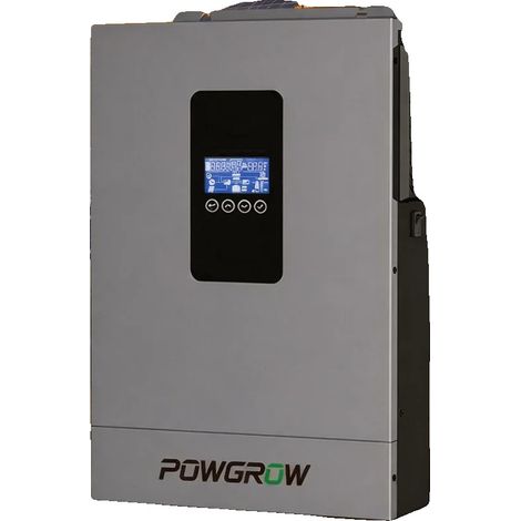 Inversor solar híbrido, 3,6 kW, 24 V, rango de voltaje MPPT 40-450 V CC, corriente de carga máxima 100 A, dimensiones 47 cm x 33 cm x 15 cm (1/5)