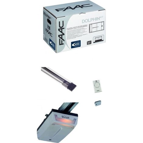 Faac – Kit de motorisation de garage DOLPHIN D1000 24V – Force de traction 1000N – Rail à courroie inclus – Pour porte sectionnelle jusqu'à 5m (1/2)