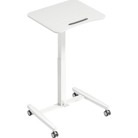 Höhenverstellbarer Schreibtisch mit neigbarer Platte und Rollen, weiß, 60,5 x 52 cm (1/5)