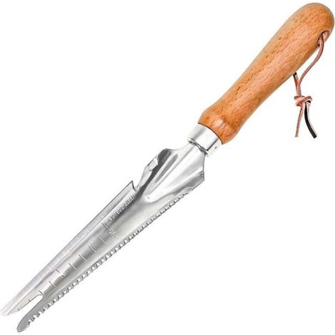 Désherbeur Manuel 34 cm Pelle De Désherbage Acier Inoxydable avec Poignée Bois Extracteur De Mauvaises Herbes Outil de Tonte de Jardin pour Creuser l'herbe (1/4)