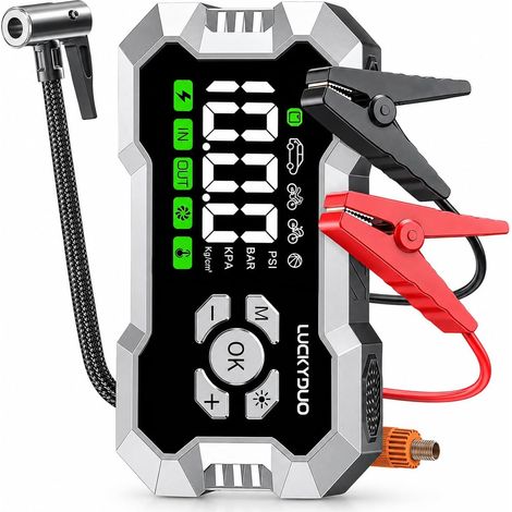 Booster Batterie Voiture 12 V, Gonfleur Pneus 160 PSI, 8000 A (1/5)