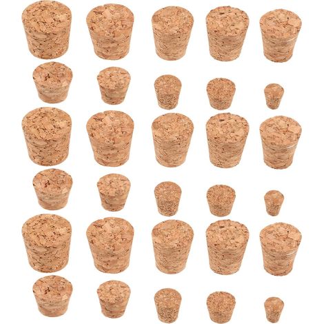 Lot de 100 bouchons liège bois, coniques fermeture étanche (1/5)