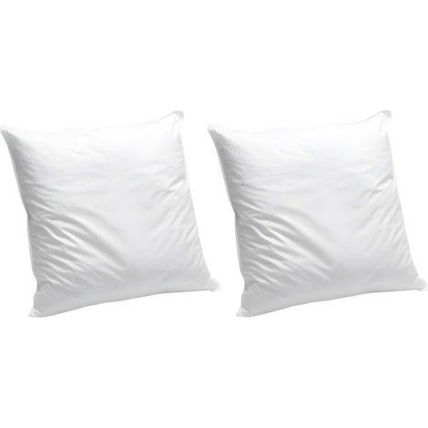 Lot de 2 oreillers en coton bio 60 x 60 cm de NATUREA - 550gr/m2- Blanc - NATURE CONFORT (1/2)