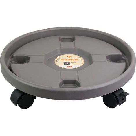 Soucoupe à Roulettes Pour Pots de Fleurs avec Chassis Circulaire Renforcé ABS Plateau Mobile Garde-Jardin Plateau à Roulettes Anti-Eau Dimension 330 Gris 4 Roues (1/5)