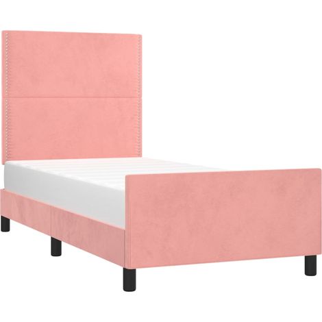 Giroletto con Testiera Rosa 100x200 cm in Velluto vidaXL (1/4)