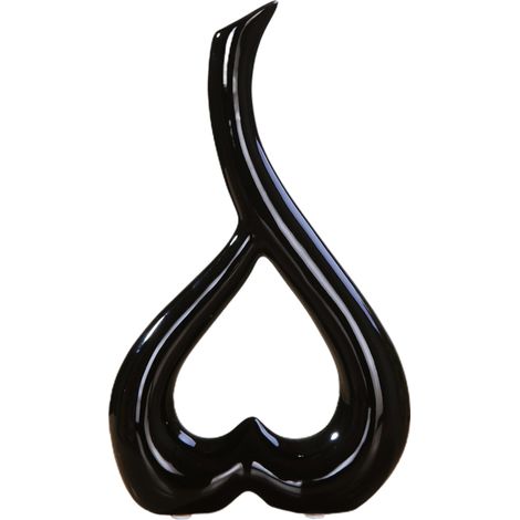 Vase de fleur en forme de coeur en céramique lisse pour l'utilisation quotidienne mariage et événements noir, pour le jardin et l'extérieur (1/5)