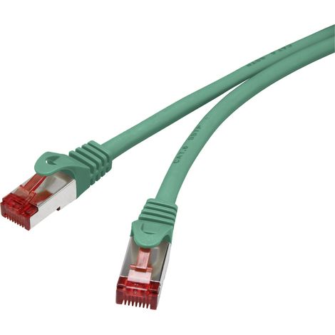 Renkforce RF-5239500 RJ45 Patchkabel CAT 6 S/FTP 1.00 m Grün mit Rastnasenschutz, vergoldete Steckko (1/5)