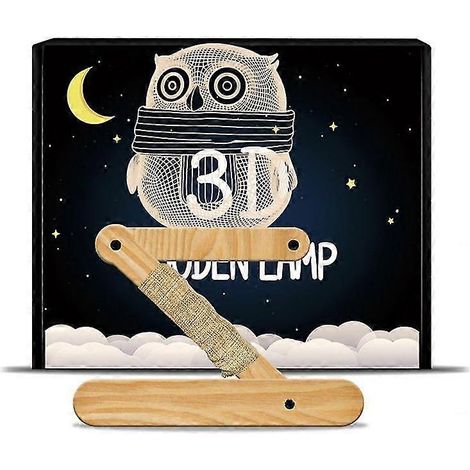 Lampe de table LED créative pliable en bois 3D (1/5)