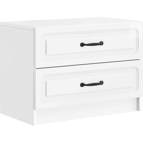 Bedside Cabinet High Gloss White 62 x 34.5 x 44.5 cm vidaXL
