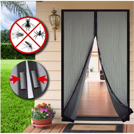 Kit zanzariera nera per porta con calamita 100x210cm epid