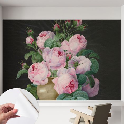 Papier peint adhésif décoratif pour chambre et salon Design moderne à poser facilement Élégance florale 152x104 cm (1/5)