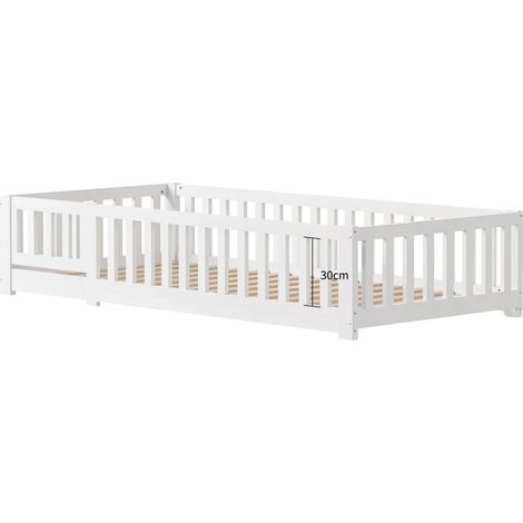 Lit au sol, style Montessori, en pin massif, 90x200cm (1/2)
