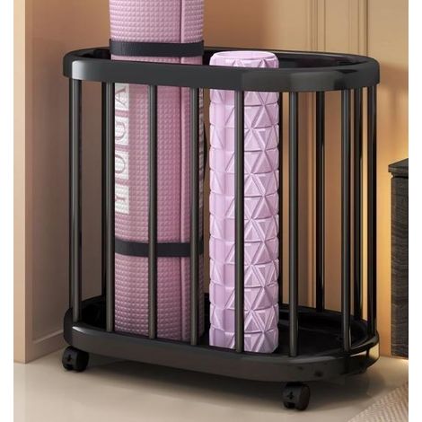 Briznsn Panneau de rangement à roulettes, panier de rangement pour tapis de yoga, panier de rangement pour équipement de sport, panier de rangement pour vêtements (1/5)