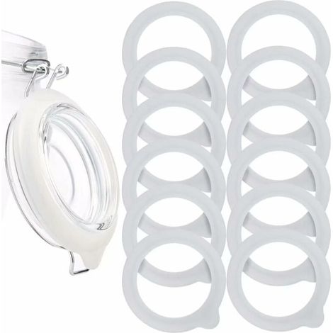 12-Piece Replacement Silicone Gasket Set, Airtight Silicone Seals for Wide Mouth Jar Lids and Canning Jars (1/5)